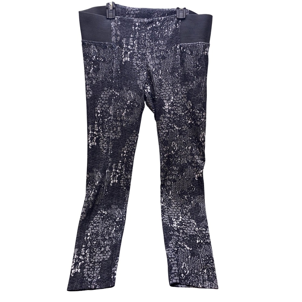 First Kick Maternity Pants Womens‎ Large Snakeskin Print Wide Waistband Stretch